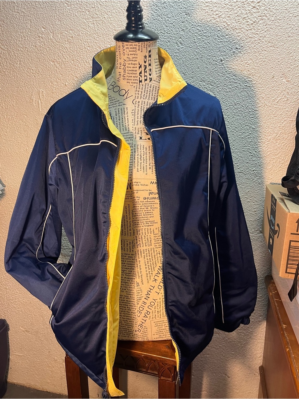 Navy Blue and Yellow Reversible Jacket